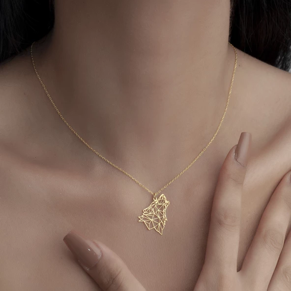 925 Ayar Gümüş Uluyan Kurt  Kolye - Resim 11