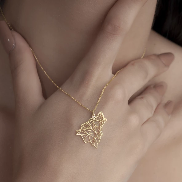 925 Ayar Gümüş Uluyan Kurt  Kolye - Resim 10