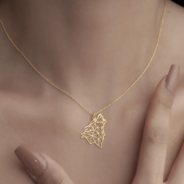 925 Ayar Gümüş Uluyan Kurt  Kolye - Resim 8