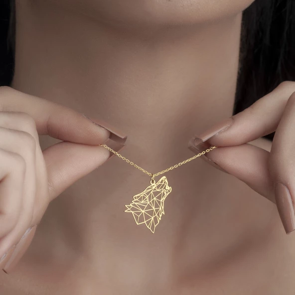 925 Ayar Gümüş Uluyan Kurt  Kolye - Resim 9