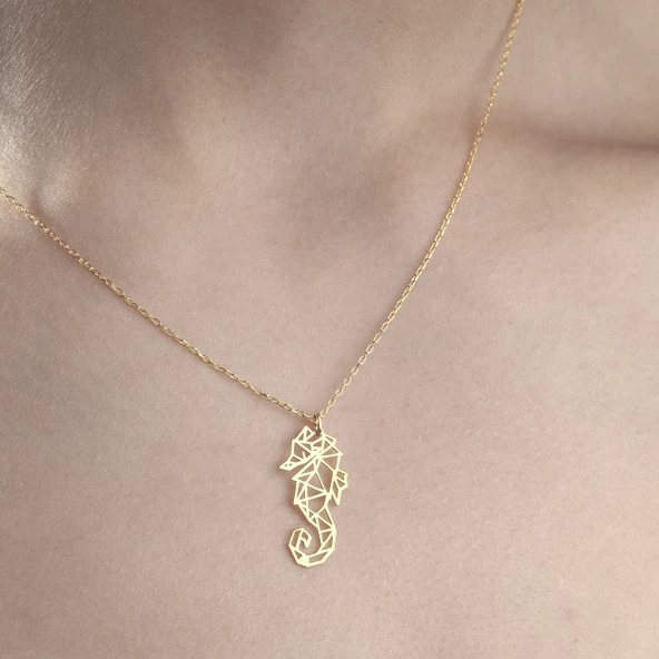 925 Ayar Gümüş Denizatı Kolye - Resim 9