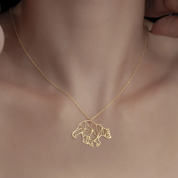 925 Ayar Gümüş Kutup Ayısı Figürlü Kolye ürün görseli 1