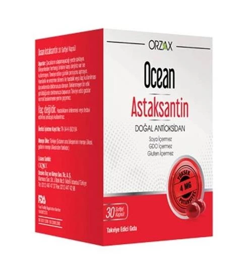Orzax Ocean Astaksantin 30 Kapsül
