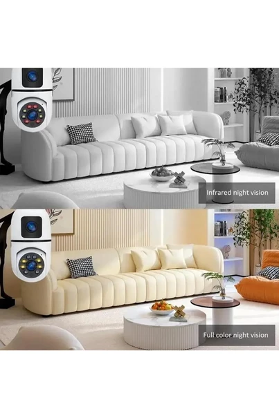 4MP Ampul Kablosuz Wifi Kamera Çift Lens  IP 2 Yönlü Ses Otomatik İzleme AI İnsansı Algılama - 6