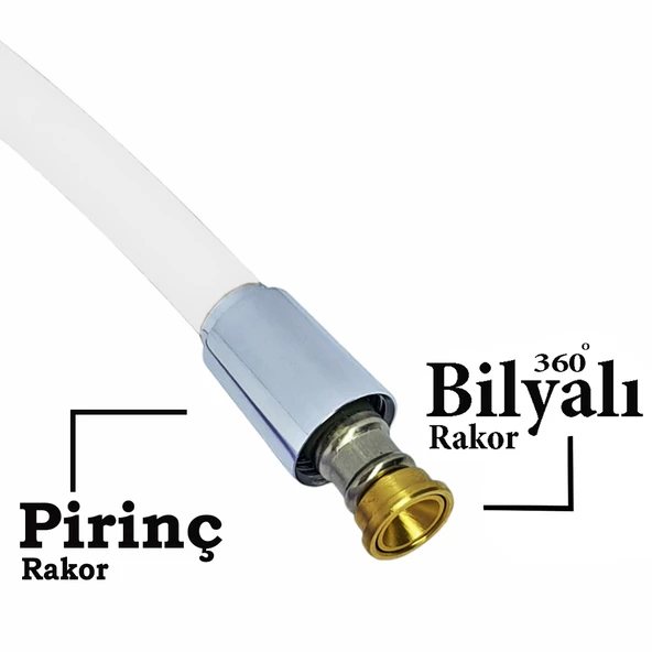 Beyaz Silikon Duş Hortumu Yüksek Kalite Kırılmaz Kopmaz Esnek Banyo Spiral Hortum Zinciri - 2
