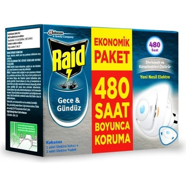 Raid Gece & Gündüz Elektro Isıtıcı + 2 Yedek