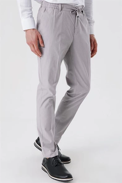 Gri Pamuklu 5 Cep Casual Slim Fit 5 Cep Pantolon 1003230107