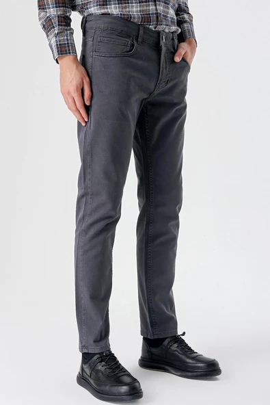 Koyu Antrasit Pamuklu 5 Cep Casual Slim Fit 5 Cep Pantolon 1003235317
