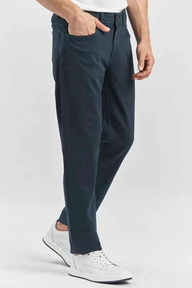 Koyu Lacivert Pamuklu 5 Cep Casual Slim Fit 5 Cep Pantolon 1003240319
