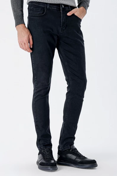 Siyah Gabardin Likralı 5 Cep Slim Fit Dar Kesim Casual Denim Pantolon 1023235161