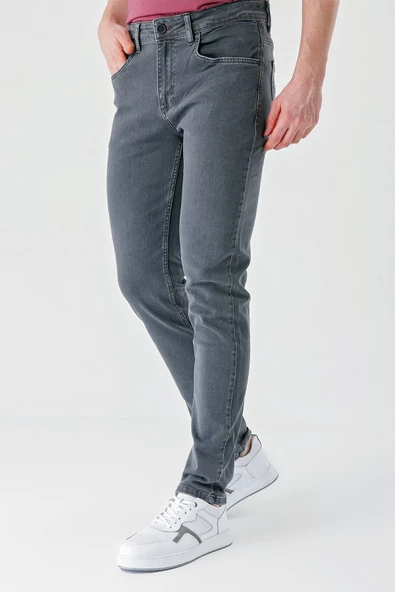 Füme Gabardin Pamuklu 5 Cepli Slim Fit Dar Kesim Casual Denim Pantolon 1023240151