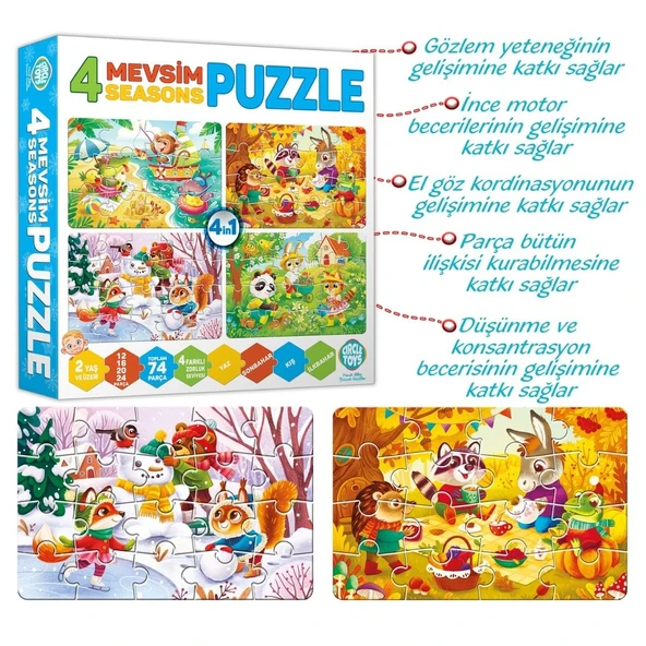 AteşTech  Baby Puzzle 4 Mevsim 18 Ay+ - 2