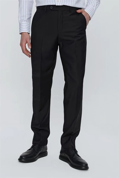Siyah Yandan Cepli Comfort Fit Classic Pantolon 1003230005