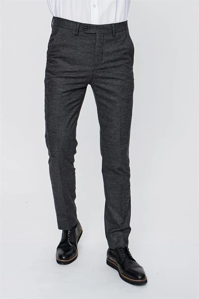 Gri Esnek Yandan Cepli Classic Comfort Fit Pantolon 1003225158