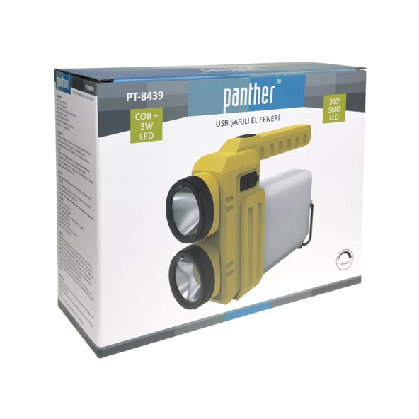 Panther 1500 Lümen USB Şarjlı Kamp Lambası PT-8439 - 6
