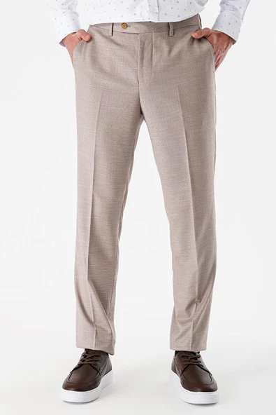 Bej Esnek Yandan Cepli Comfort Fit Classic Pantolon 1003240154 - 2