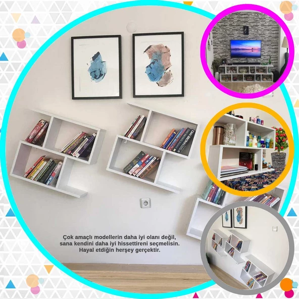 Modilayn KUM Yan Sehpa-Tezgah Üstü- Duvar Raf - 2