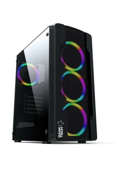 GAMETECH Colder Mesh Pro 4x120mm Rainbow Fanlı Pencereli Gaming Oyuncu Bilgisayar Kasası