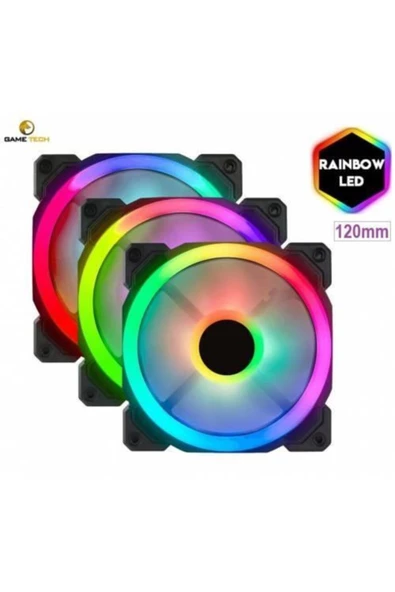 OEM Gametech 8r Plus 4lü Paket 7renk 1200rpm Sessiz 12cm Led Fan - 2