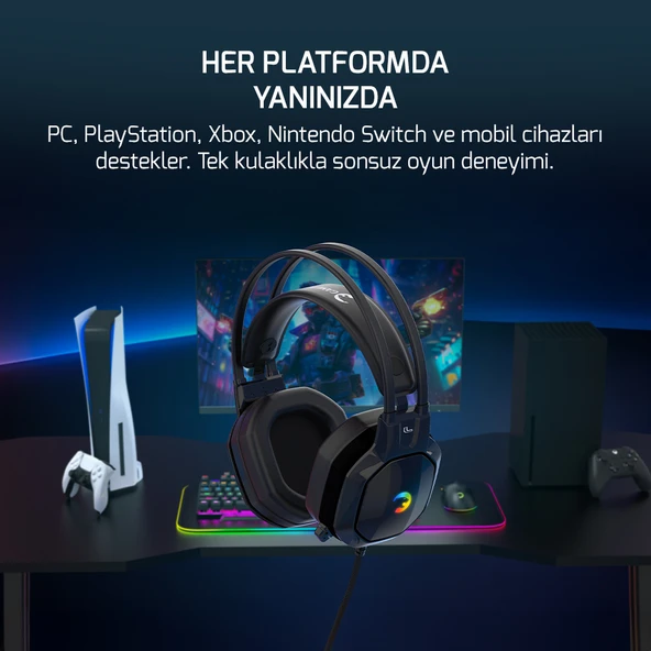 GamePower Ryo Siyah 7.1 Surround Rainbow Gaming (Oyuncu) Kulaklık - 2