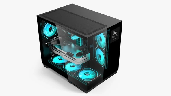 GAMETECH  Grand 7 Adet A-rgb Fanlı Isı Dereceli Akvaryum Oyuncu Kasası - 5