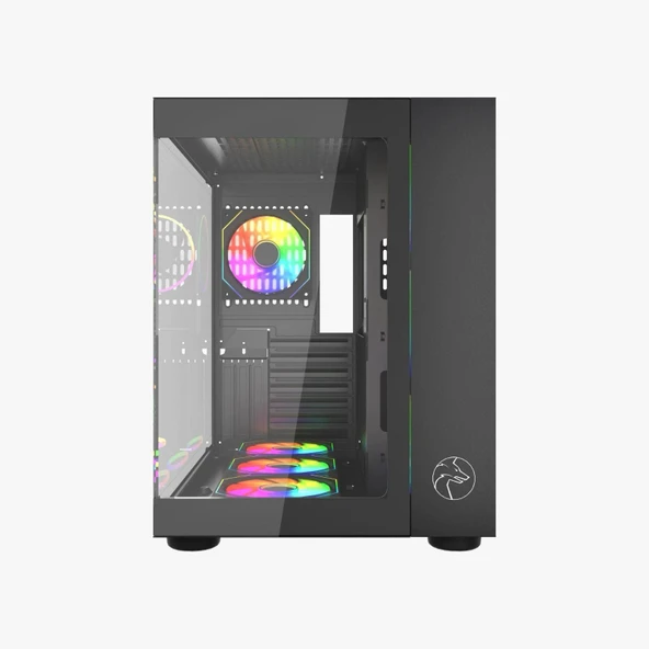 GAMETECH Prime V2 7x120mm RGB Fanlı Gaming Oyuncu Bilgisayar Kasası - 3
