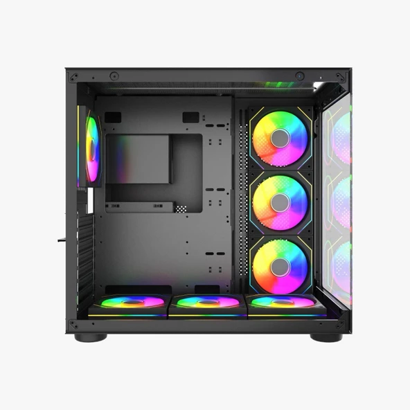 GAMETECH Prime V2 7x120mm RGB Fanlı Gaming Oyuncu Bilgisayar Kasası - 2