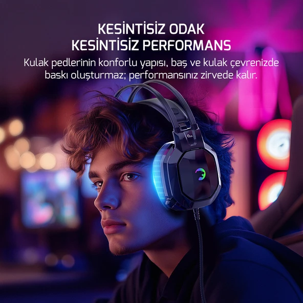 GamePower Ryo Siyah 7.1 Surround Rainbow Gaming (Oyuncu) Kulaklık - 7