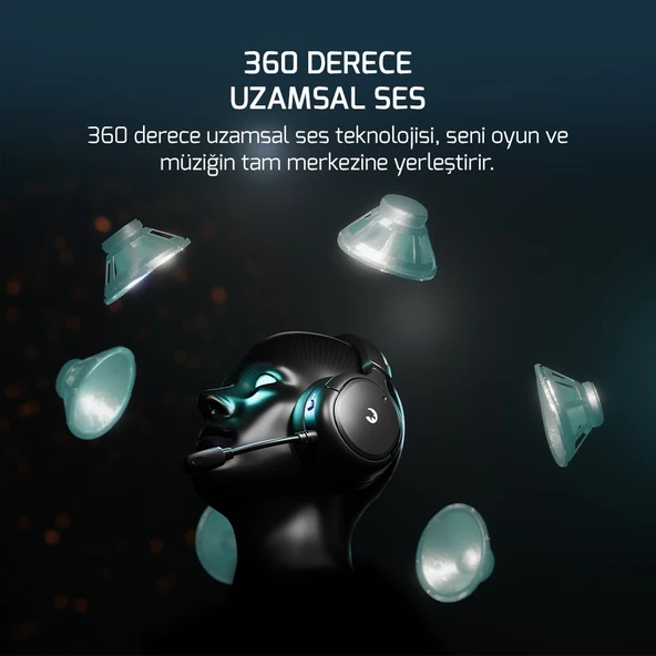GamePower Aero Ultra Siyah Triple Mode (Kablosuz/Bluetooth/2.4G) Gaming (Oyuncu) Kulaklık - 5