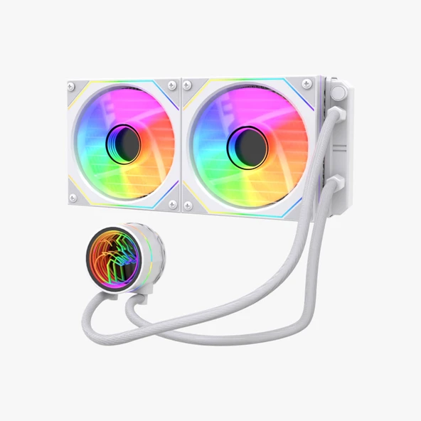 GAMETECH Hydra 240mm Beyaz ARGB Fanlı Amd/ıntel Uyumlu  Sıvı Soğutma Sistemi