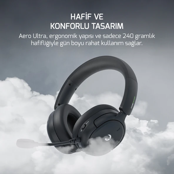GamePower Aero Ultra Siyah Triple Mode (Kablosuz/Bluetooth/2.4G) Gaming (Oyuncu) Kulaklık - 2