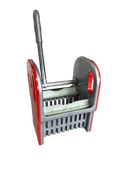 Çift Kovalı Krom Temizlik Arabası Paspas Arabası Islak Mop Seti 10 Adet Mop - Resim 2