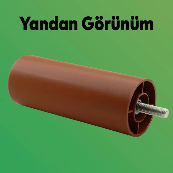 Mobilya Kanepe Koltuk Baza Yükseltme M8 Civatalı İnce Diş Destek Ayağı Ayakları Kahve 12 cm 8 Adet - 3