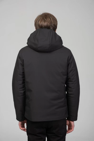 Erkek Çift Taraflı Giyilebilir Yağmur Ve Rüzgar Geçirmez Kalın Klasik Kışlık Mont - 2