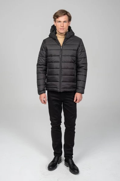 Erkek Çift Taraflı Giyilebilir Yağmur Ve Rüzgar Geçirmez Kalın Klasik Kışlık Mont - 5