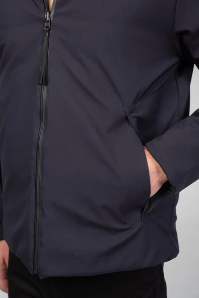 Erkek Çift Taraflı Giyilebilir Yağmur Ve Rüzgar Geçirmez Kalın Klasik Kışlık Mont - 9