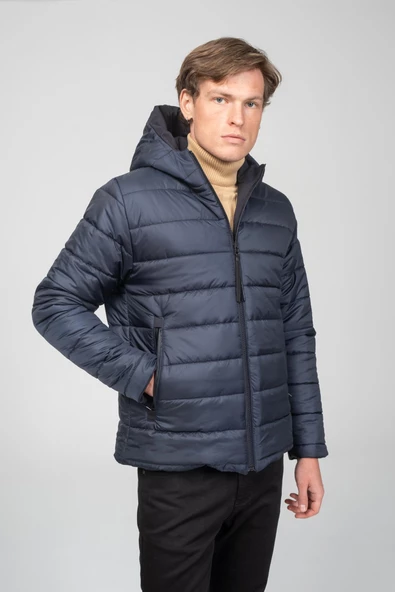 Erkek Çift Taraflı Giyilebilir Yağmur Ve Rüzgar Geçirmez Kalın Klasik Kışlık Mont - 12