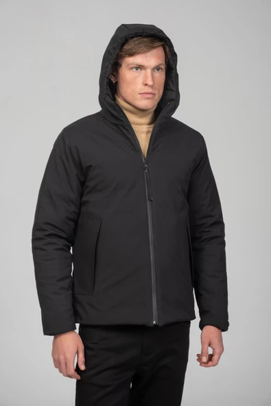 Erkek Çift Taraflı Giyilebilir Yağmur Ve Rüzgar Geçirmez Kalın Klasik Kışlık Mont - 3