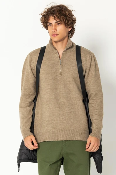 Erkek Teknolojik Kumaşlı Çift Fermuarlı Yağmur Ve Rüzgar Geçirmez Kalın Klasik Kışlık Mont - 2