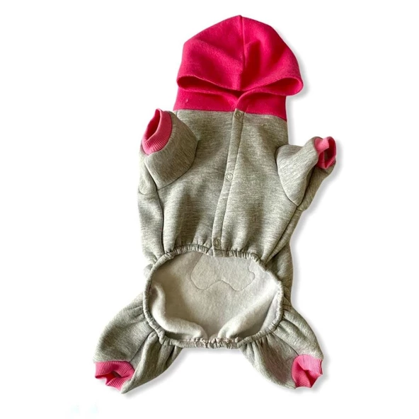 Bear Grey Pink Köpek Tulumu Köpek Kıyafeti - 5