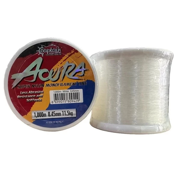 Captain Acura 1.000mt  0.45mm Monofilament Bobin Misina Beyaz