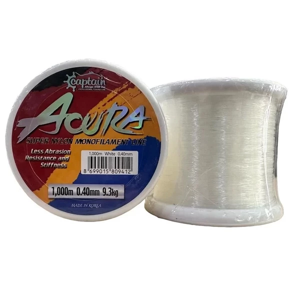 Captain Acura 1.000mt  0.40mm Monofilament Bobin Misina Beyaz