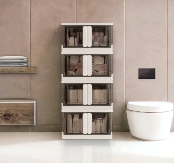 4 Katlı Katlanabilir Çok Amaçlı Dolap Organizer Düzenleyici - Ev Organizasyonu Banyo Dolap - 3