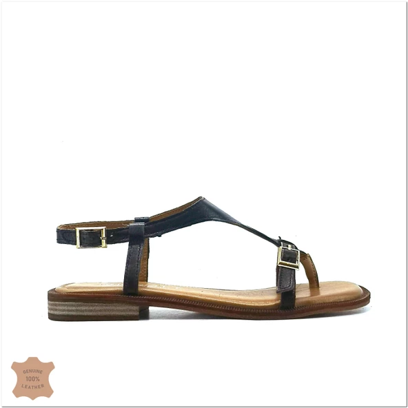 Janestt Kadın Hakiki Deri Parmak Arası Sandalet 265-16219