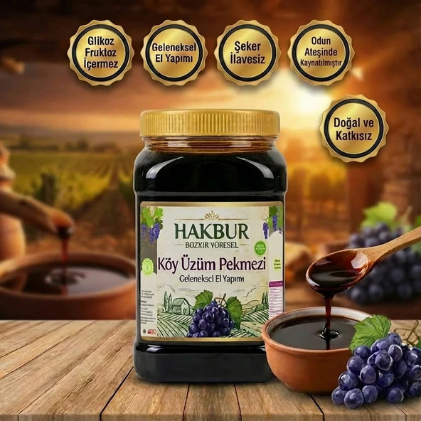 Bozkır Tahin Merkezi Üzüm Köy Pekmezi 950 gr (Doğal&katkısız) - Resim 3