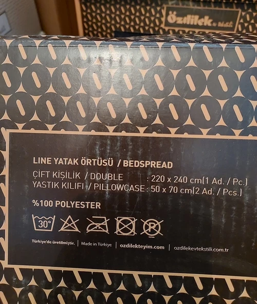 Özdilek Modern Line Çift Kişilik Battaniye Seti (220x240)-Piramit Gri - 3