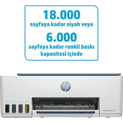 HP 1F3Y4A 585 SMART TANK - WIRELESS ALL-IN-ONE RENKLİ MÜREKKEP PÜSKÜRTMELİ TANKLI YAZICI 12PPM ürün görseli 1