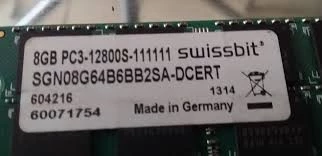 Swissbit 8GB PC3-12800S DDR3 1600MHz 1.5V SODIMM SGN08G64B6BB2SA-DCERT NOTEBOOK RAM BELLEK - 2