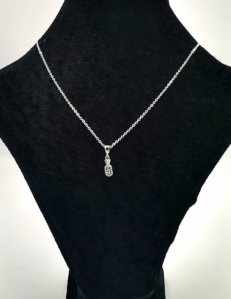 Gümüş Renk Zincirli Figürlü Karamaz Lüks Kolye ürün görseli 1