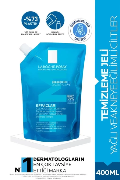 La Roche Posay Effaclar Yağlı Ciltler Için Temizleme Jeli 400ml - Refill